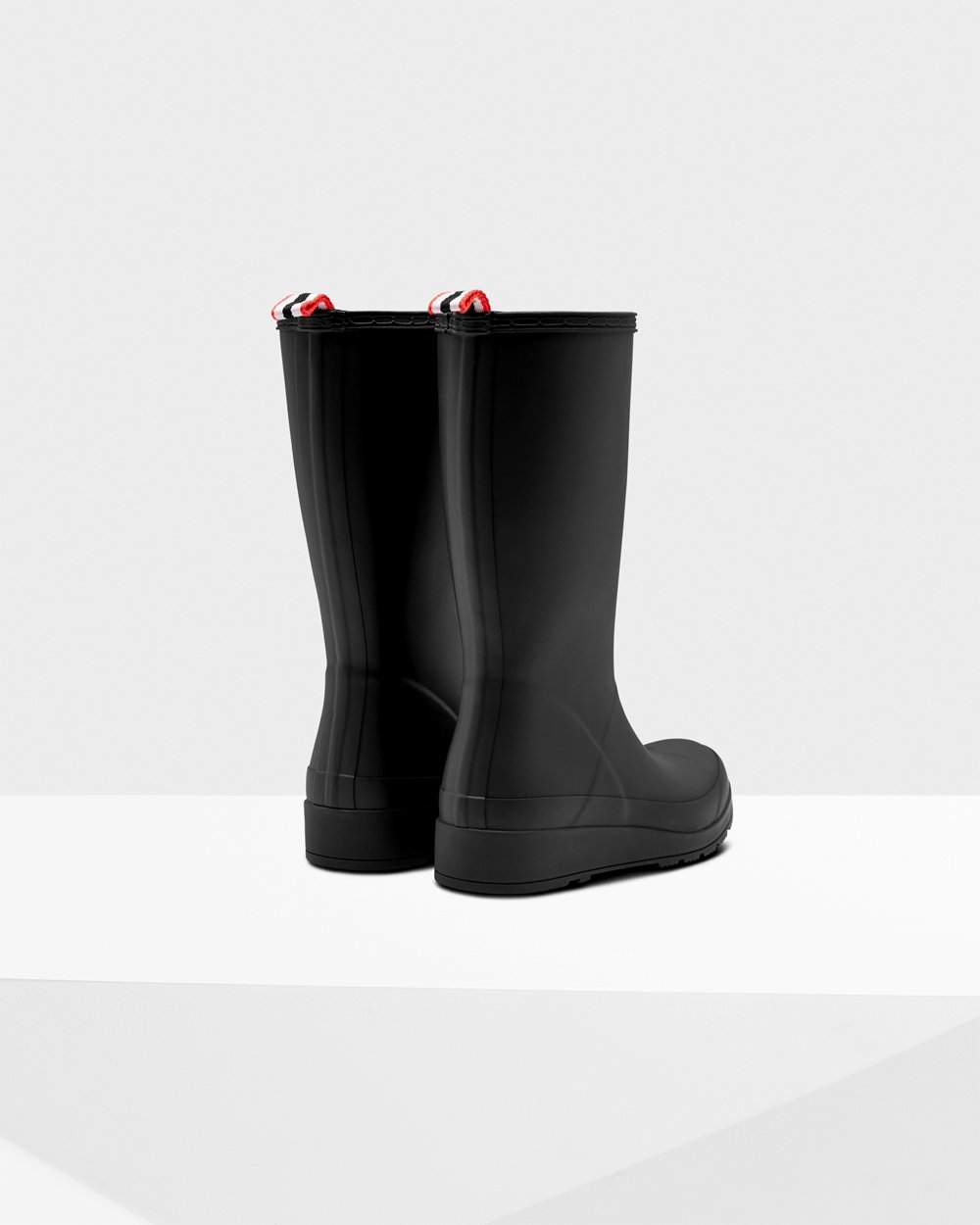 Hunter Original Tall Rain Play Boots - Sale Clearance Womens Black - BADVXF230